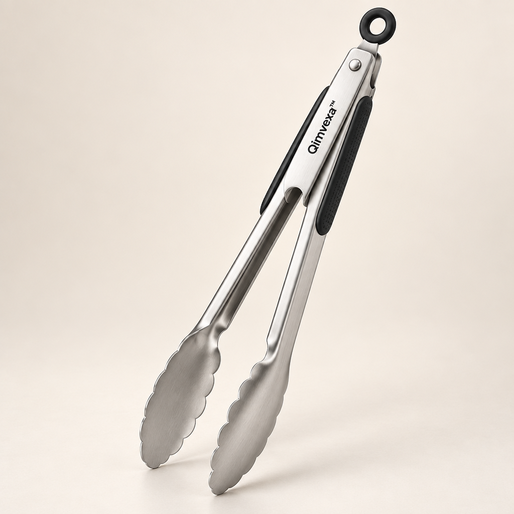 Qimvexa™ Extended Stainless Steel BBQ Tongs image 01